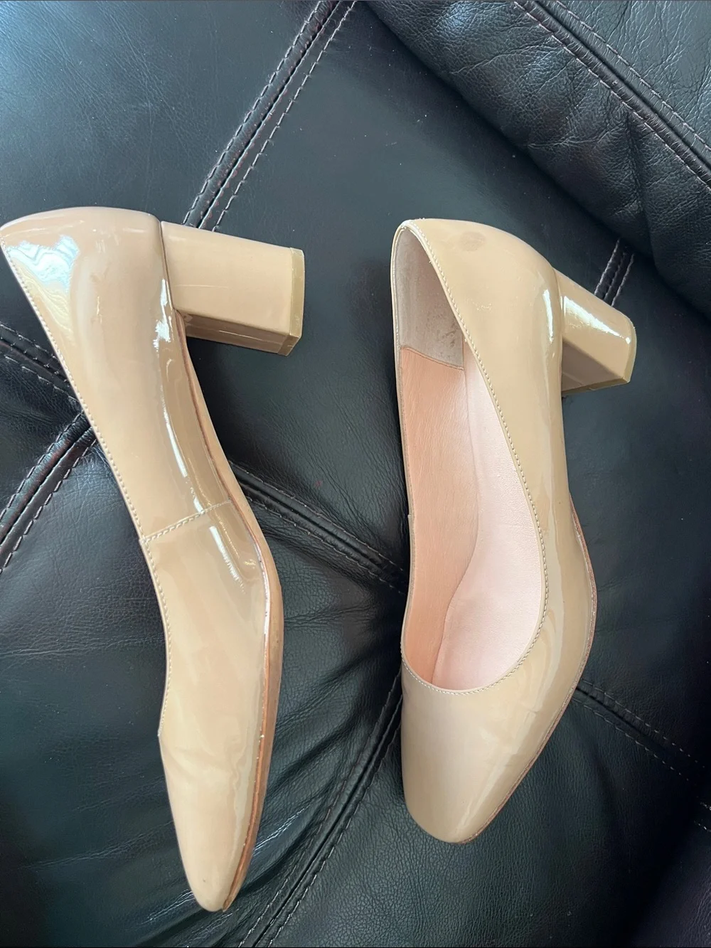 kate spade Nude Patent Leather Round-Toe Flats
